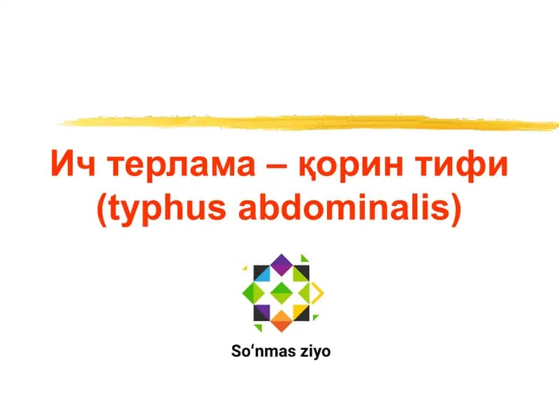 Корин тифи (typhus abdominalis)