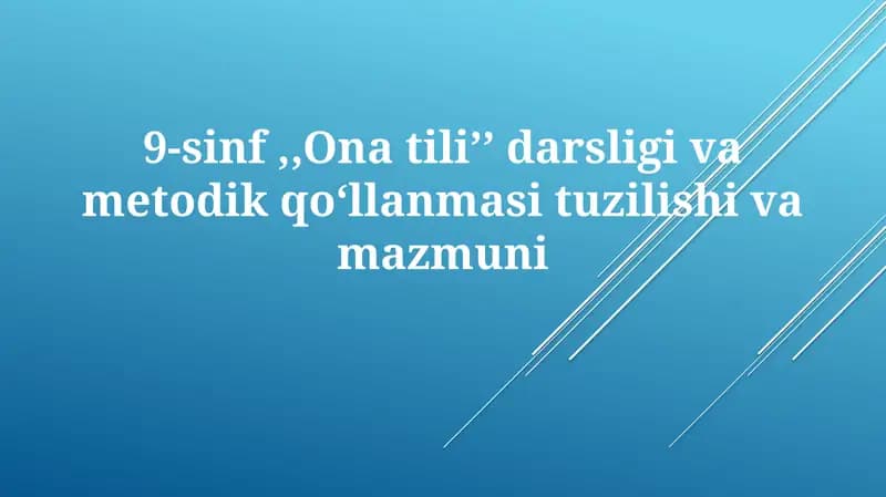 Onatiliʼʼdarsligivametodikqoʻllanmasi