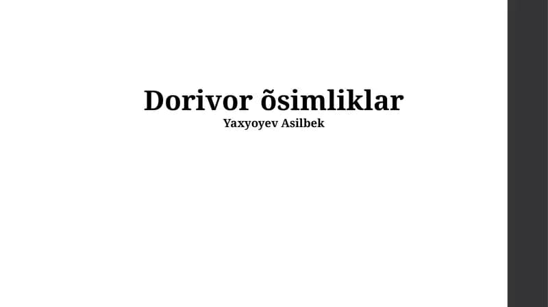 Dorivor õsimliklar