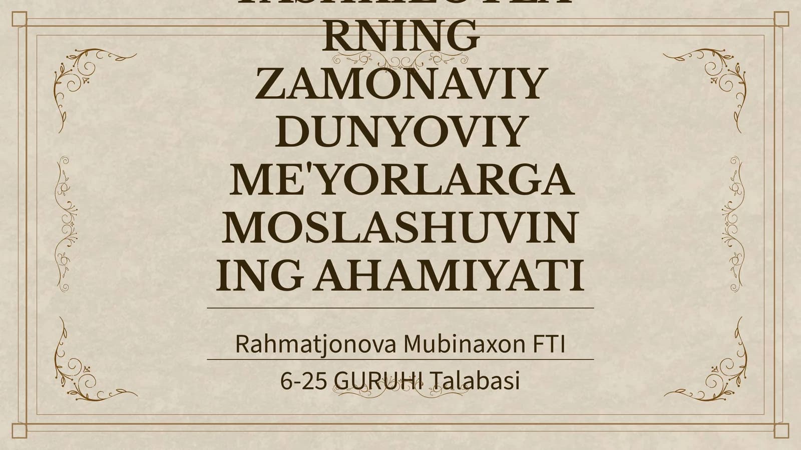 Zamonaviy jamiyatda diniy rol