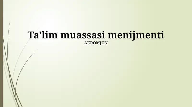 Ta'lim muassasi menijmenti