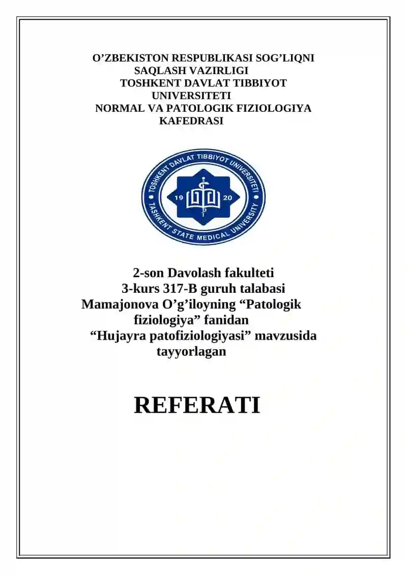 Hujayra patofiziologiyasi