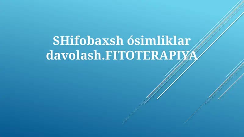Dorivor o'simliklar