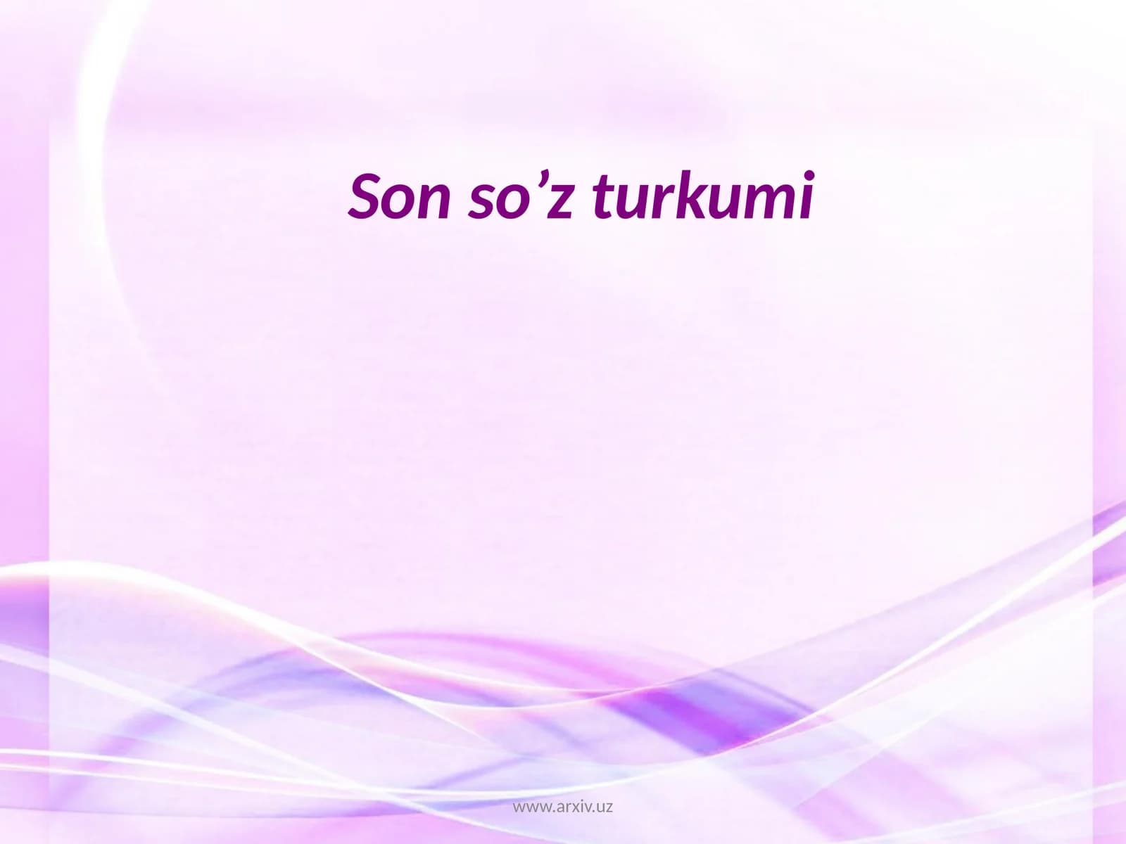 Son so’z turkumi