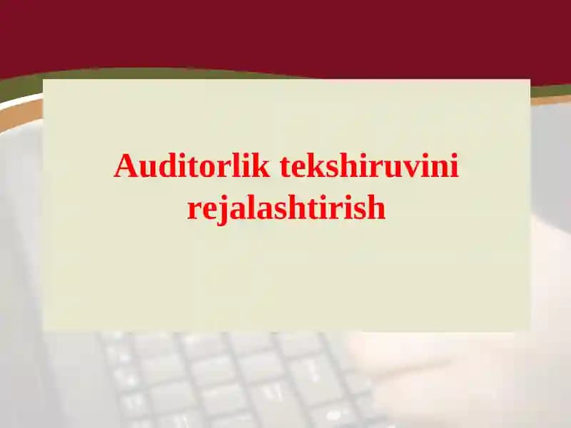 Auditorlik tekshiruvini rejalashtirish
