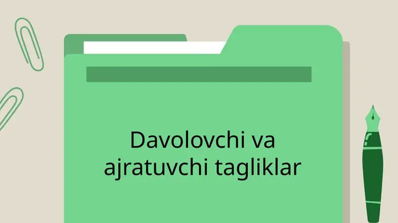 Davolovchi va ajratuvchi tagliklar