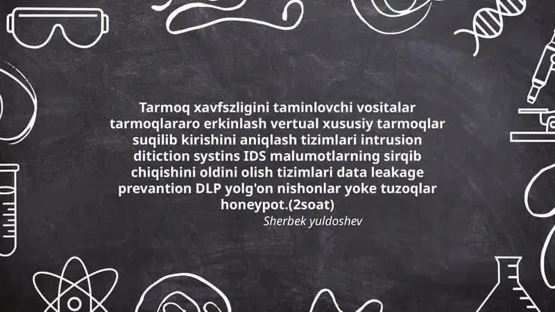 Tarmoq Xavfsizligi Vositalari