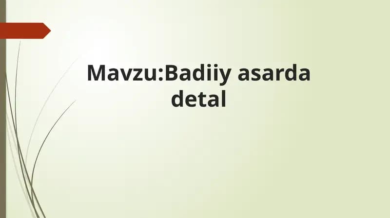 Badiiy asarda detal