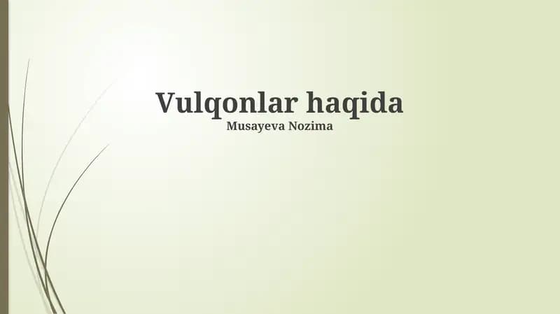 Vulqonlar haqida