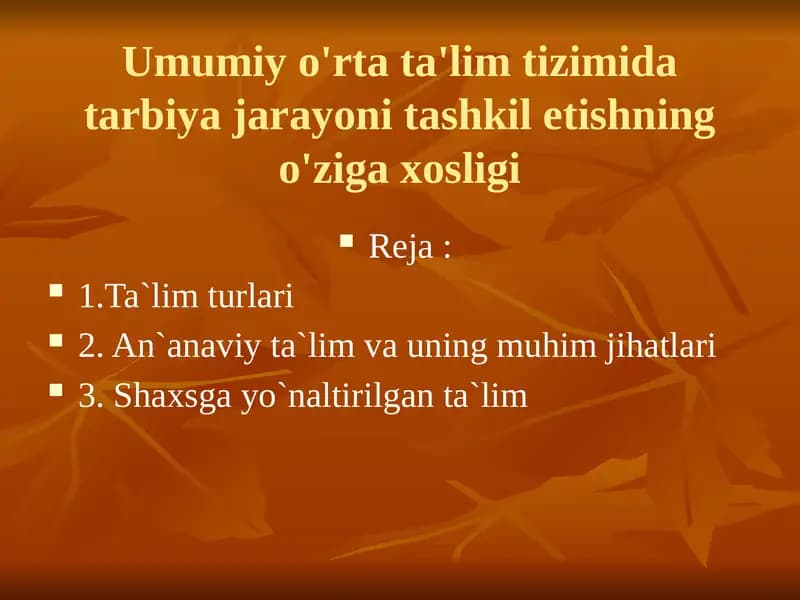 Umumiyo'rtata'lim tizimi