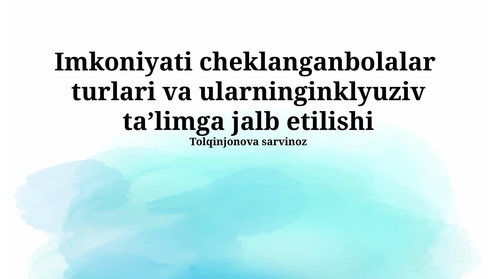 Nogironlik turlari va tasnifi