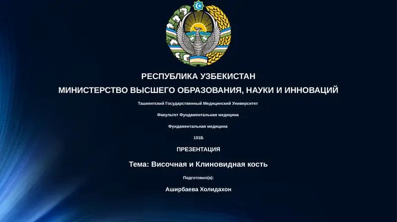 Презентация: Височная и Клиновидная кость
