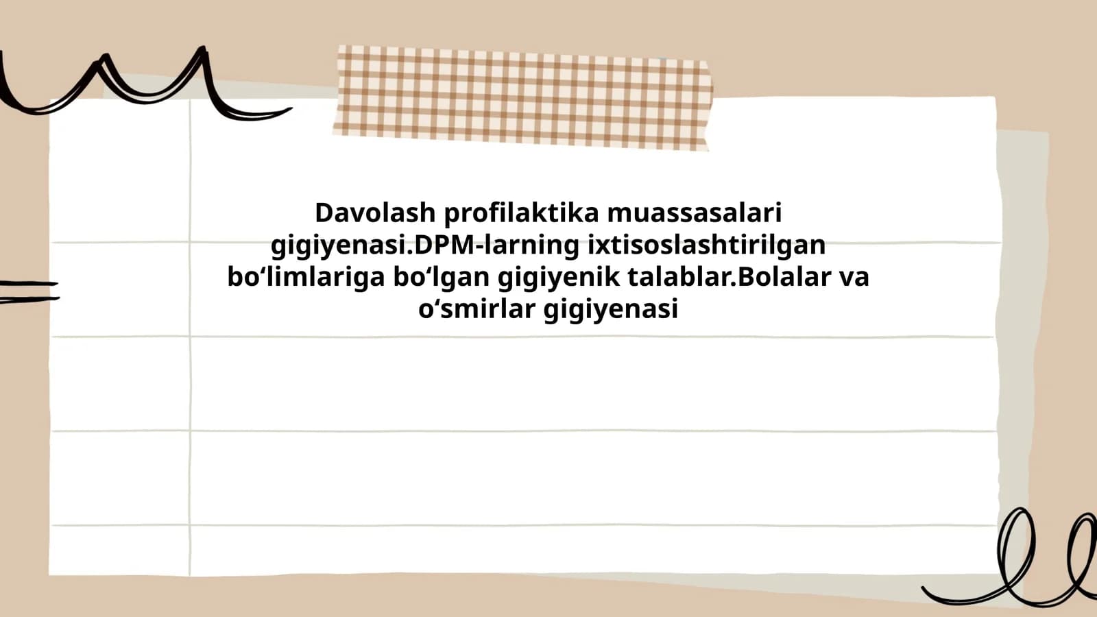 Davolash profilaktika muassasalari gigiyenasi