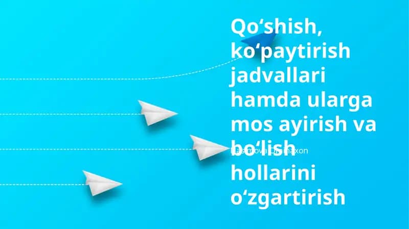 Ayirish va Bo'lish Jadvallari