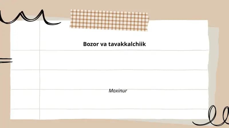 Bozor va tavakkalchiik