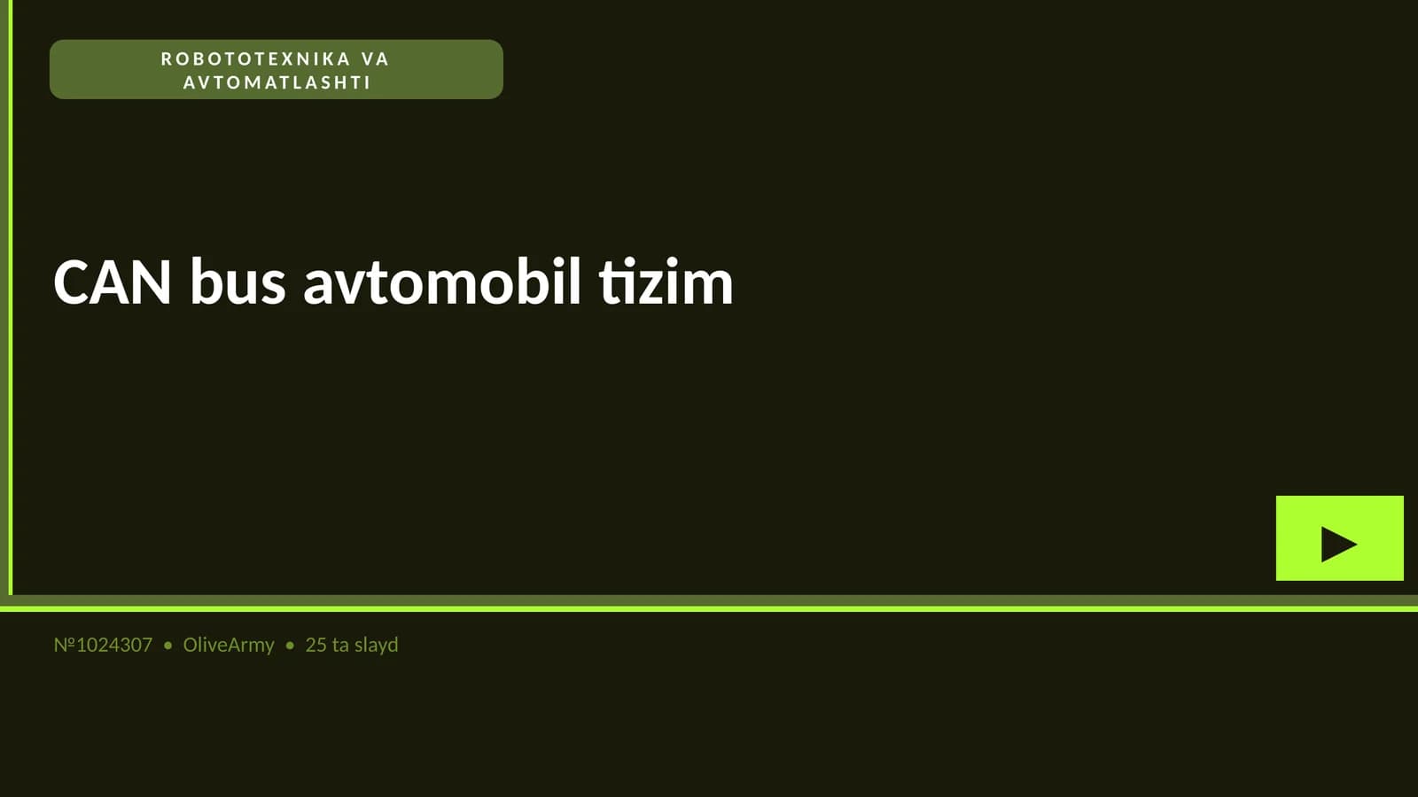 ROBOTOTEXNIKA VA AVTOMATLASHTI
