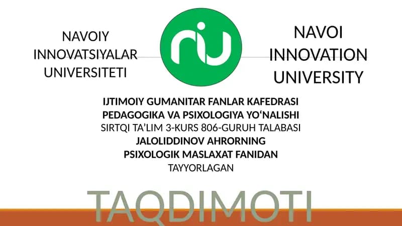 Psixologik maslahat taqdimoti