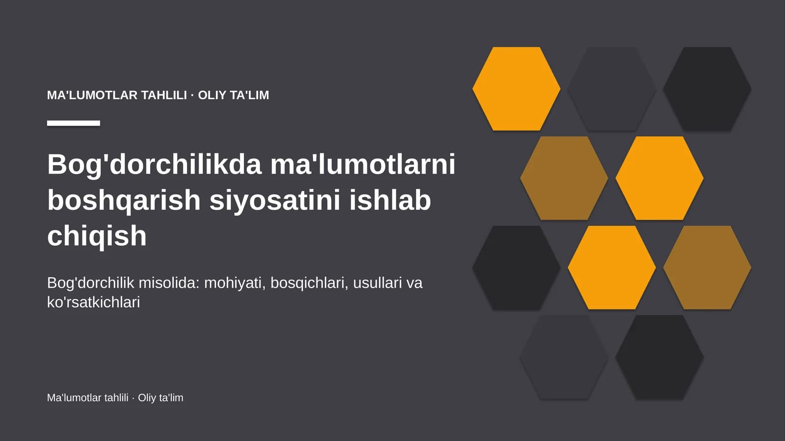 Ma'lumotlar Tahlili · Oliy Ta'lim