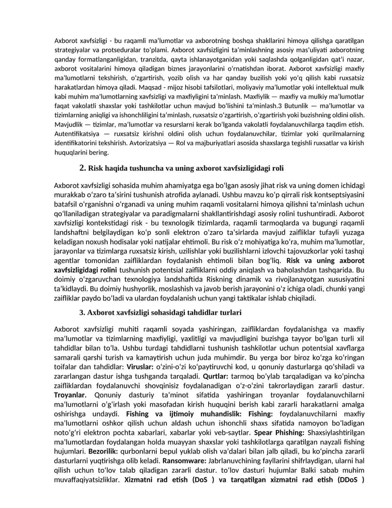 Axborot xavfsizligi