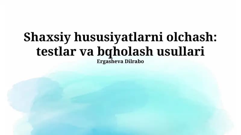 Intellektni baholash testlari