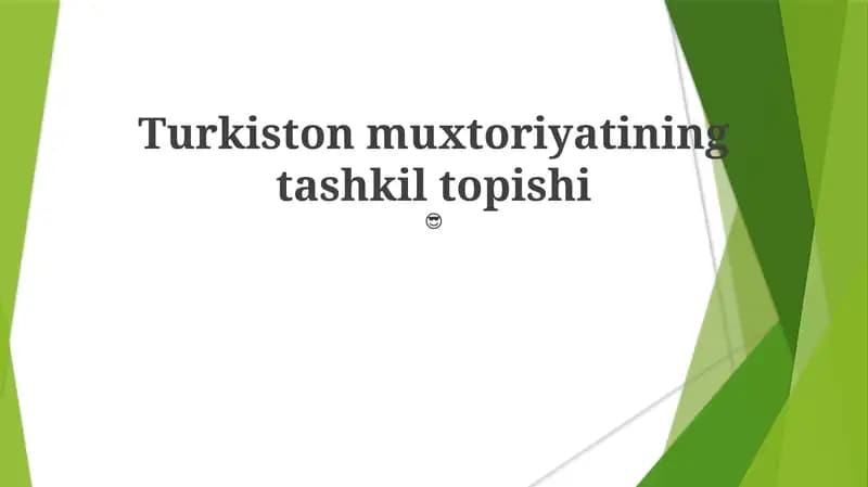 Turkiston muxtoriyatining tashkil topishi