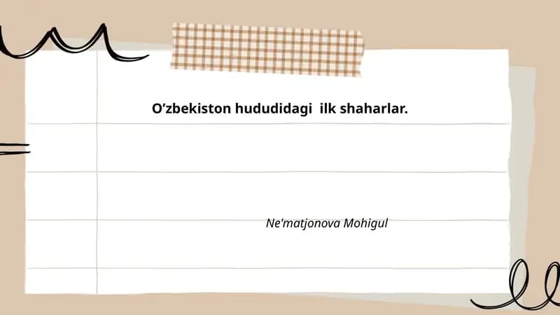 O’zbekiston hududidagi ilk shaharlar