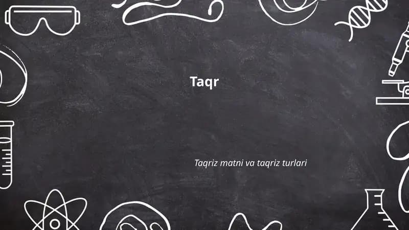 Taqr tushunchasi va taʼrifi