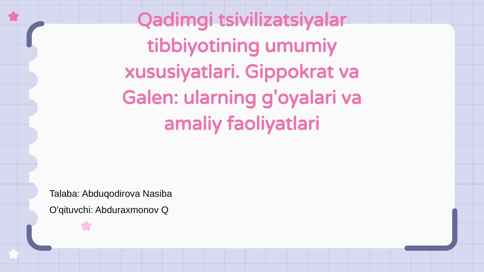 Qadimgi tsivilizatsiyalar tibbiyotining umumiy xususiyatlari