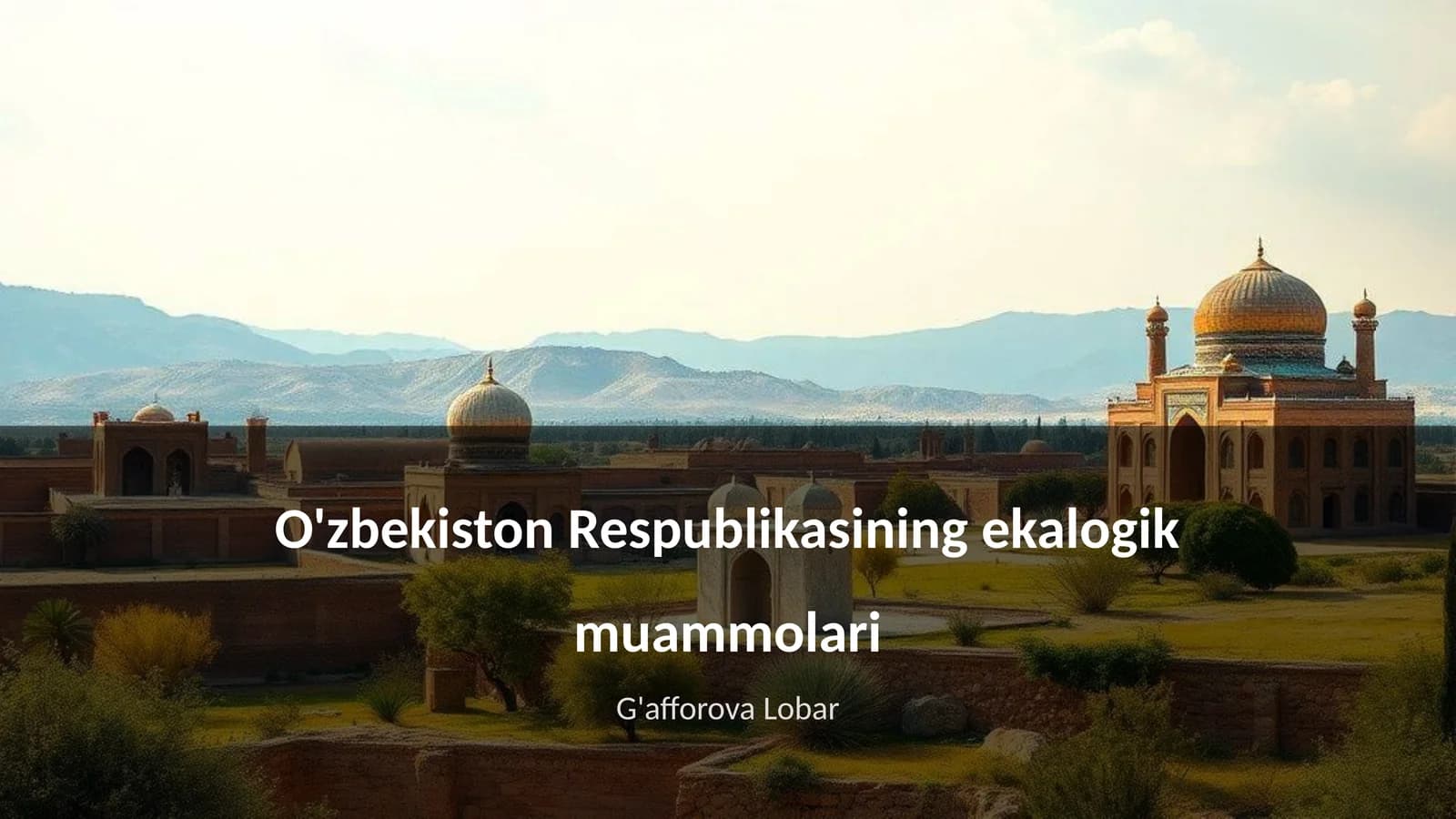 O'zbekiston Respublikasining ekalogik muammolari