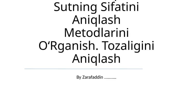 Xom ashyo sifatini baholash