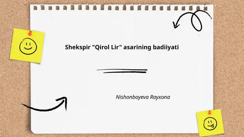 Shekspir "Qirol Lir" asarining badiiyati