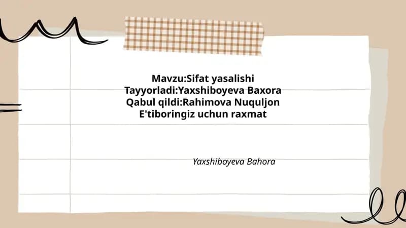 Sifat yasalishi