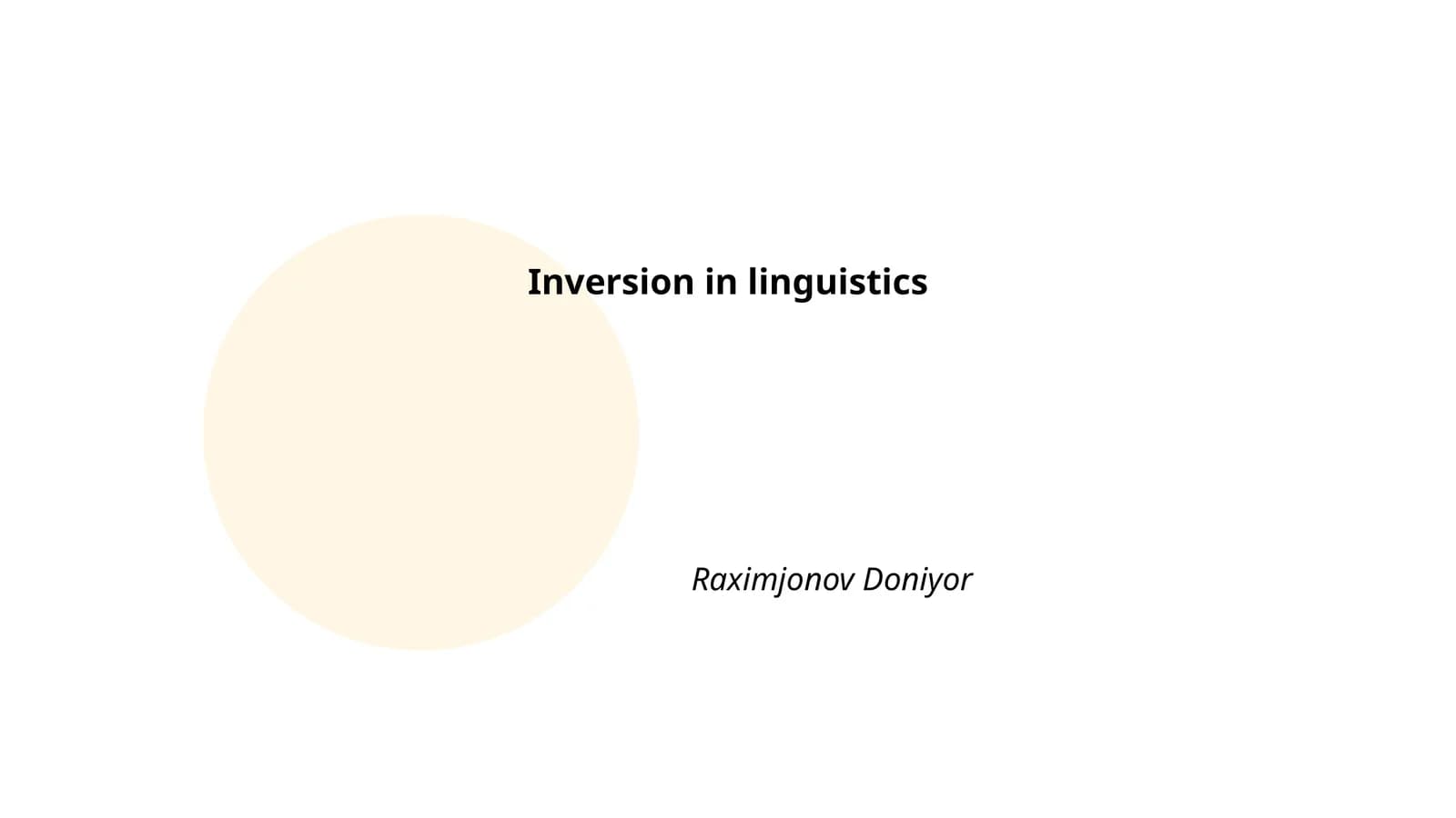 Inversion in linguistics