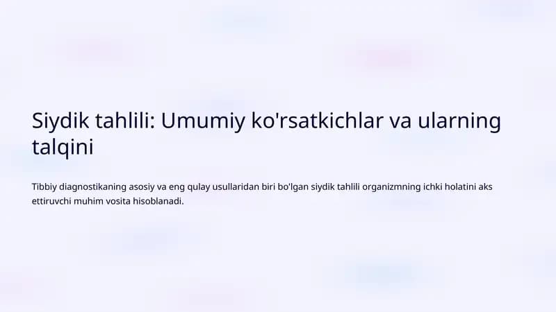 Siydik tahlili