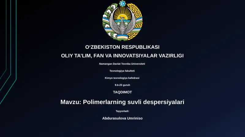 Polimerlarning suvli despersiyalari