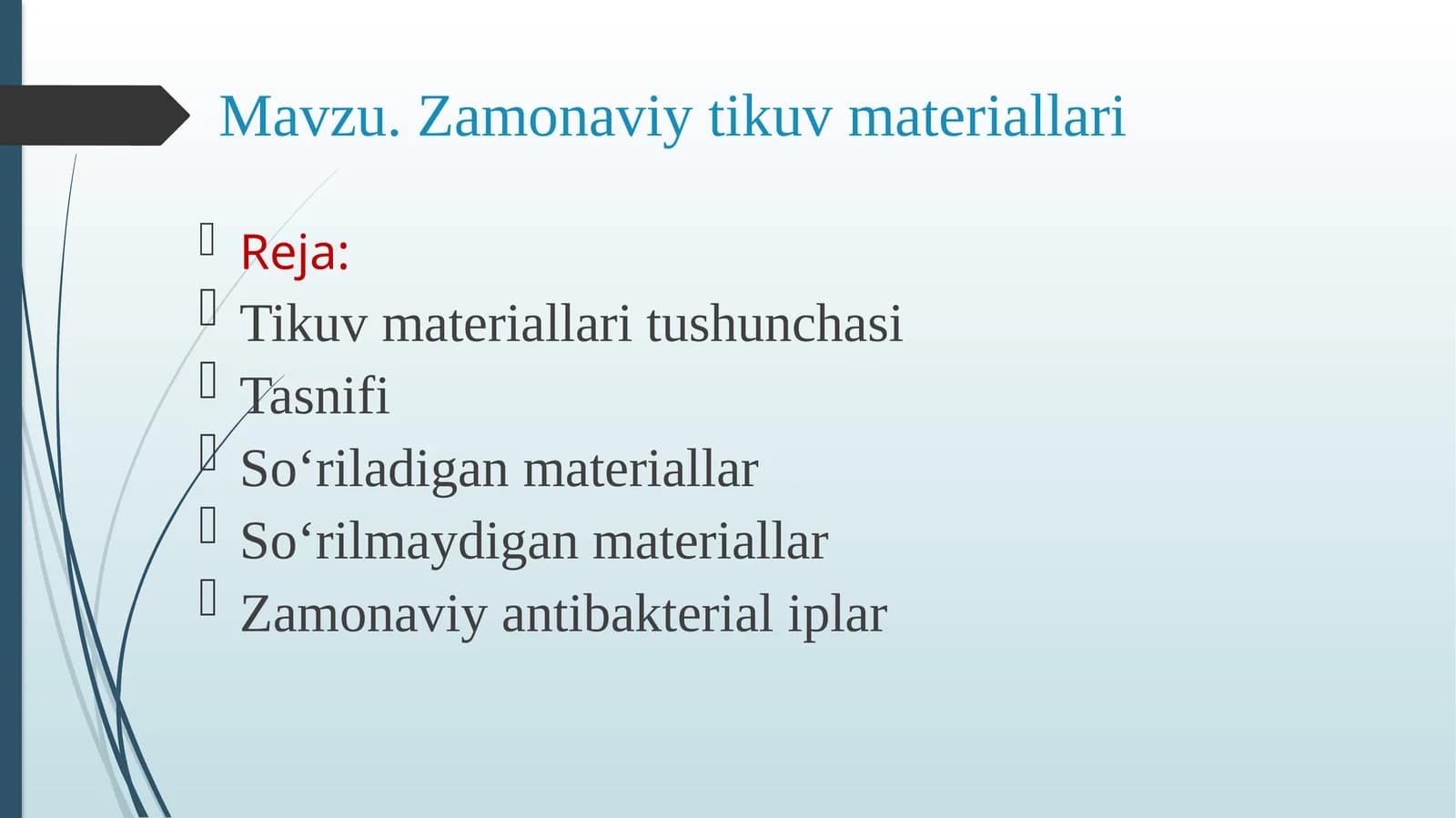 Zamonaviy tikuv materiallari