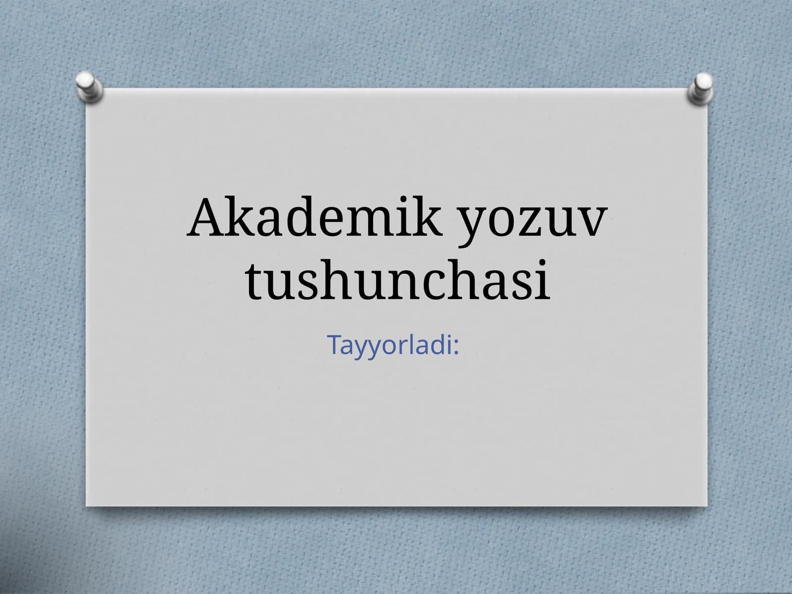 Akademik yozuv tushunchasi