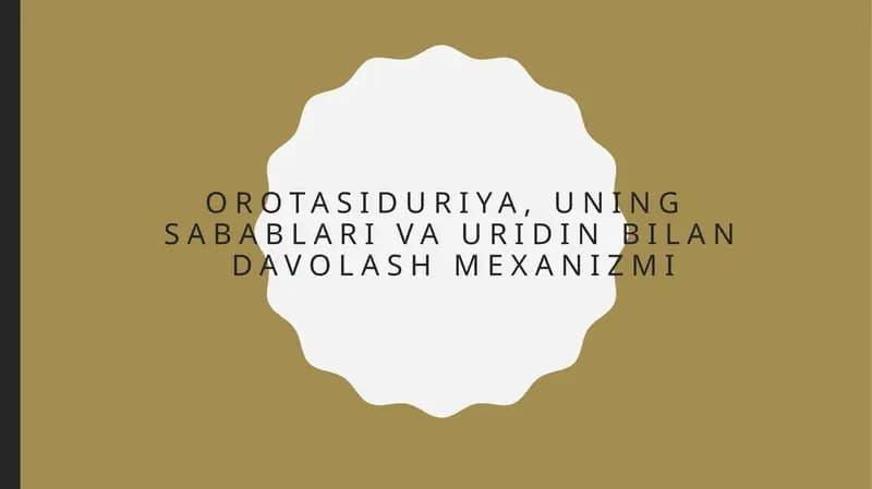 Orotasiduriya, uning sabablari va uridin bilan davolash mexanizmi.