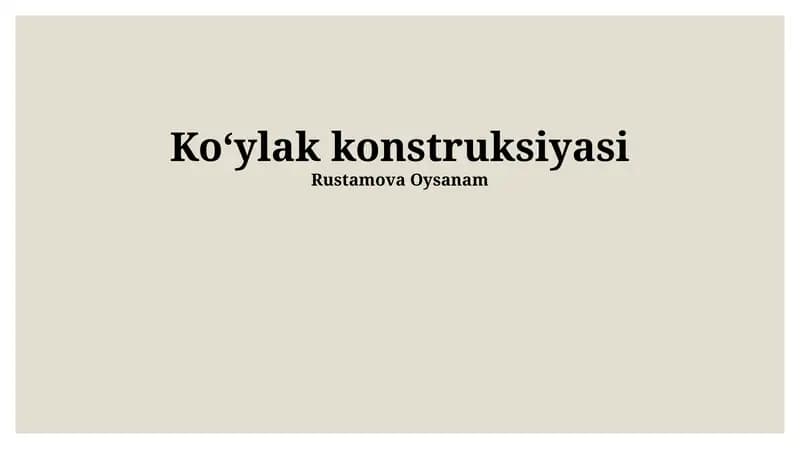 Koʻylak konstruksiyasi