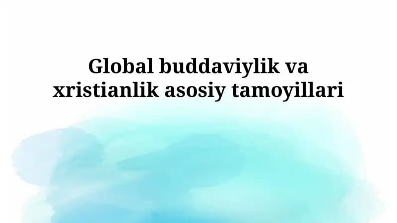 Global dinlar - Buddizm va Xristianlik