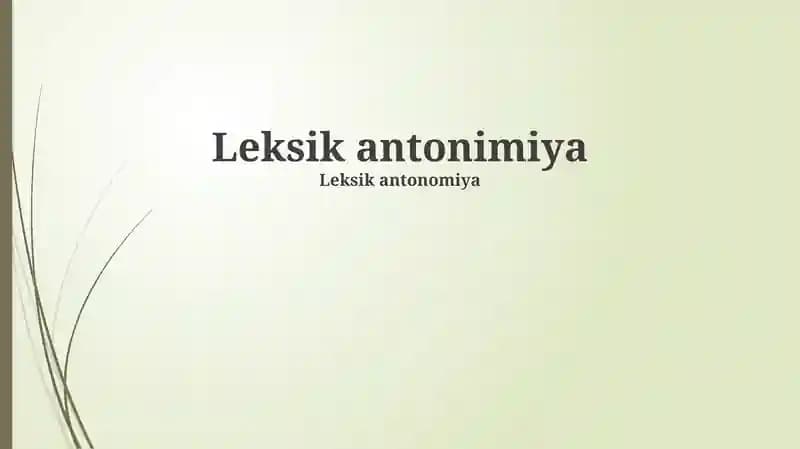 Leksik antonimiya