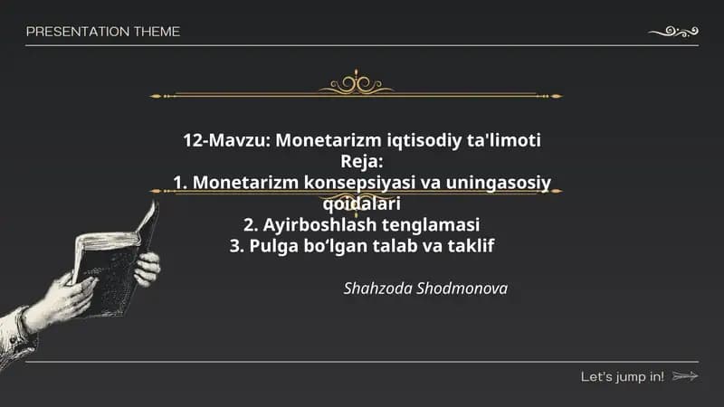 Monetarizm iqtisodiy ta'limoti