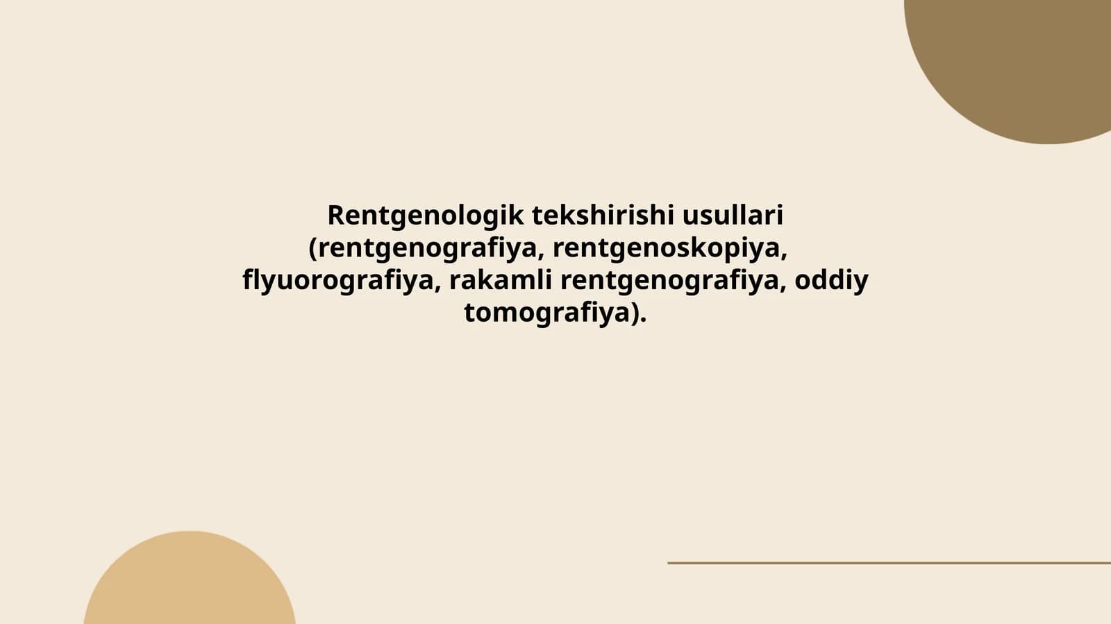 Rentgenologik tekshirishi usullari