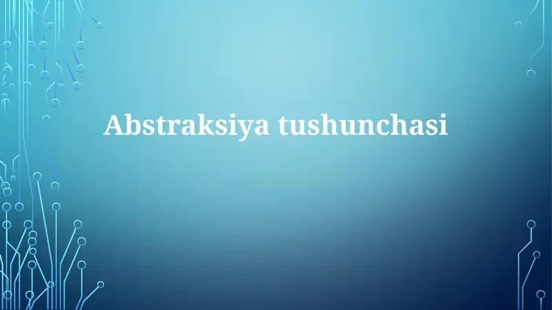 Abstraksiyatushunchasi