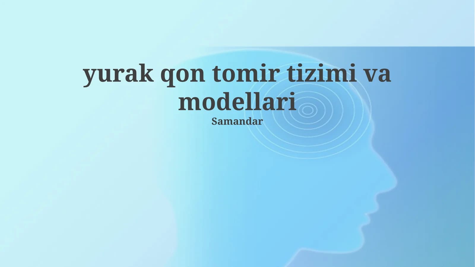 Yurak-qon tomir tizimi va modellari