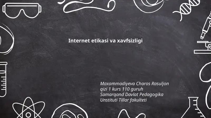 Internet etikasi va xavfsizligi
