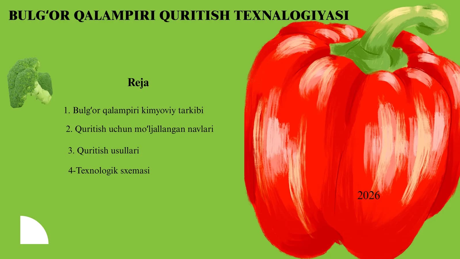 BULGʻOR QALAMPIRI QURITISH TEXNALOGIYASI
