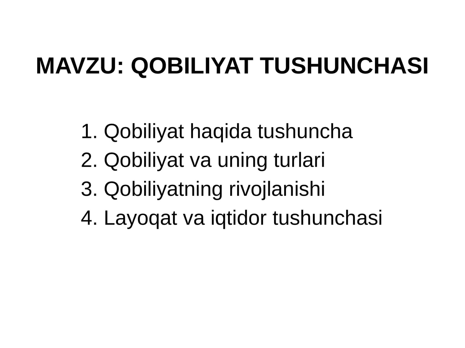 QOBILIYAT TUSHUNCHASI