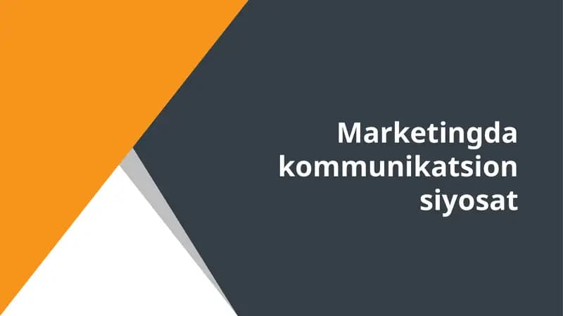 Marketingda kommunikatsion siyosati