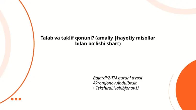 Talab va taklif qonuni